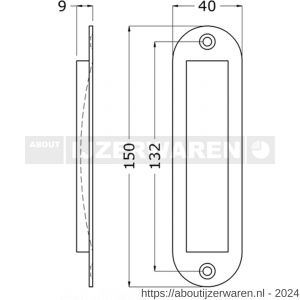 Hermeta 4562 schuifdeurkom 150x40 mm ovaal nieuw zilver EAN sticker - W20100201 - afbeelding 2