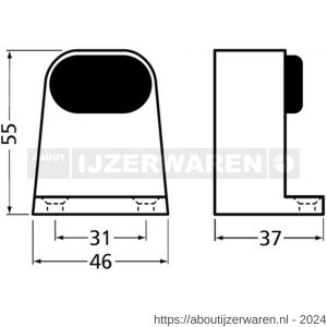 Hermeta 4730 deurbuffer vloer 55 mm nieuw zilver - W20102097 - afbeelding 2