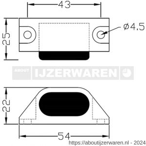 Hermeta 4750 deurbuffer 25 mm opschroevend naturel - W20100108 - afbeelding 2