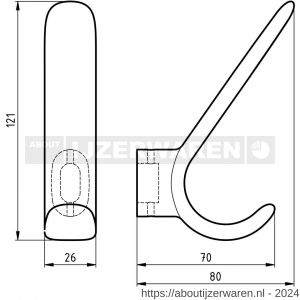 Hermeta X'Tenz X003 garderobe hoed- en jashaak enkel J'é brons - W20101755 - afbeelding 2