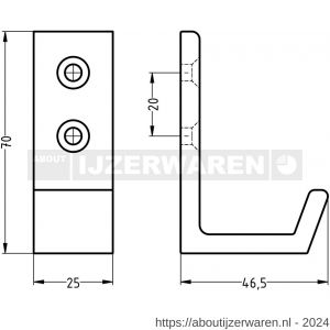 Hermeta 0115 garderobe jashaak enkel zwart EAN sticker - W20101416 - afbeelding 2