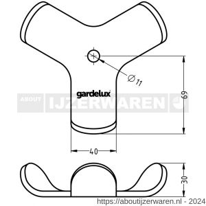 Hermeta 2253 garderobe Life Hook jashaak 3-tak voor staande kapstok 2250 mat naturel - W20101693 - afbeelding 2