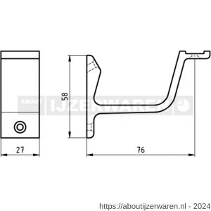 Hermeta 3550 leuninghouder vlakzadel profiel opschroevend mat naturel EAN sticker - W20101440 - afbeelding 1