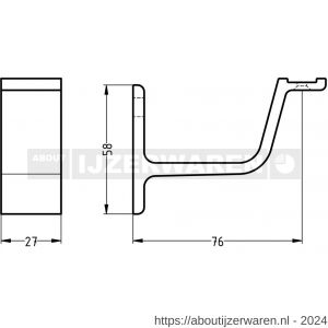 Hermeta 3551 leuninghouder vlakzadel profiel stok M8 mat zwart EAN sticker - W20101450 - afbeelding 2