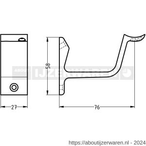 Hermeta 3552 leuninghouder holzadel profiel opschroevend mat zwart EAN sticker - W20101458 - afbeelding 2