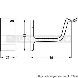 Hermeta 3553 leuninghouder holzadel profiel stok M8 nieuw zilver - W20101461 - afbeelding 2