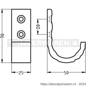 Hermeta X'Tenz X004 Wild Extrusion nummer 1 handdoekhaak large nieuw zilver - W20101763 - afbeelding 2