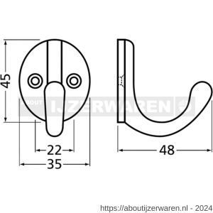 Hermeta 0011 garderobe jashaak enkel naturel EAN sticker - W20101940 - afbeelding 2