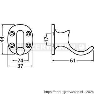 Hermeta 0027 garderobe jashaak enkel naturel - W20101844 - afbeelding 2