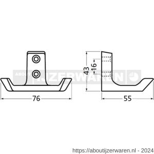 Hermeta 0033 garderobe jashaak dubbel zwart - W20101376 - afbeelding 2