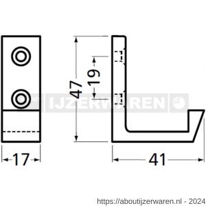 Hermeta 0139 garderobe jashaak enkel wit - W20101778 - afbeelding 2