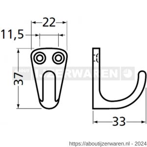 Hermeta 0553 handdoekhaak naturel EAN sticker - W20100659 - afbeelding 2