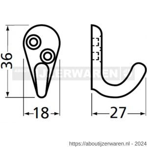 Hermeta 0559 handdoekhaak wit EAN sticker - W20100668 - afbeelding 2