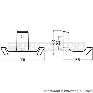 Hermeta 0870 garderobe jashaak dubbel naturel - W20100777 - afbeelding 2