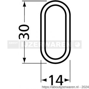 Hermeta 1011 garderobebuis recht ovaal uitstansingen Gardelux 1 30x14 mm naturel per meter - W20100301 - afbeelding 2