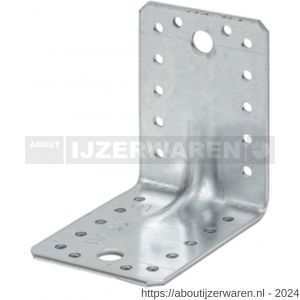 Vormann hoekverbinder met ril 105x105x90 mm verzinkt - W51000123 - afbeelding 1