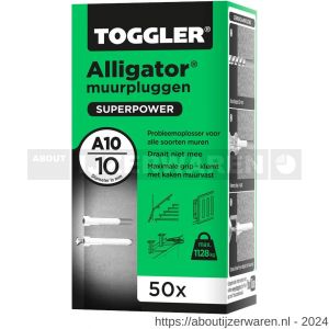 Toggler A10-50 Alligator muurplug zonder flens A10 diameter 10 mm doos 50 stuks - W32650076 - afbeelding 1