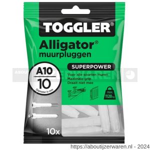 Toggler A10-10 Alligator muurplug zonder flens A10 diameter 10 mm zak 10 stuks - W32650075 - afbeelding 1