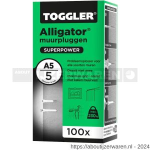 Toggler A5-100 Alligator muurplug zonder flens A5 diameter 5 mm doos 100 stuks - W32650064 - afbeelding 1