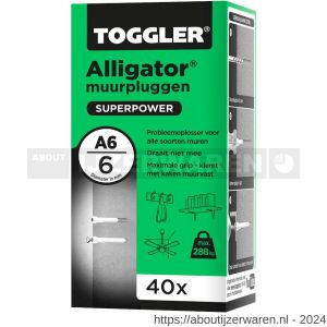 Toggler A6-40 Alligator muurplug zonder flens A6 diameter 6 mm doos 40 stuks - W32650065 - afbeelding 1
