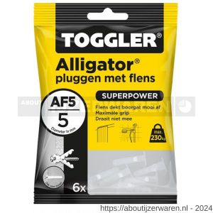 Toggler AF5-6 Alligator plug met flens AF5 diameter 5 mm zak 6 stuks wanddikte > 6,5 mm - W32650051 - afbeelding 1