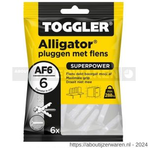 Toggler AF6-6 Alligator plug met flens AF6 diameter 6 mm zak 6 stuks wanddikte > 9,5 mm - W32650055 - afbeelding 1