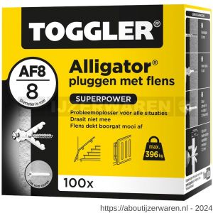 Toggler AF8-100 Alligator plug met flens AF8 diameter 8 mm doos 100 stuks wanddikte > 12,5 mm - W32650060 - afbeelding 1