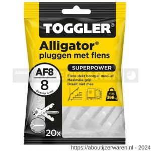 Toggler AF8-20 Alligator plug met flens AF8 diameter 8 mm zak 20 stuks wanddikte > 12,5 mm - W32650059 - afbeelding 1