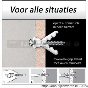 Toggler AF6-40 Alligator plug met flens AF6 diameter 6 mm doos 40 stuks wanddikte > 9,5 mm - W32650054 - afbeelding 3