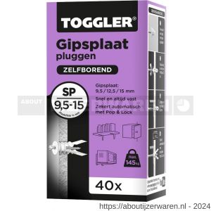 Toggler SP-40 gipsplaatplug SP doos 40 stuks gipsplaat 9-15 mm - W32650002 - afbeelding 1