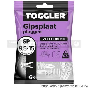 Toggler SP-6 gipsplaatplug SP zak 6 stuks gipsplaat 9-15 mm - W32650000 - afbeelding 1