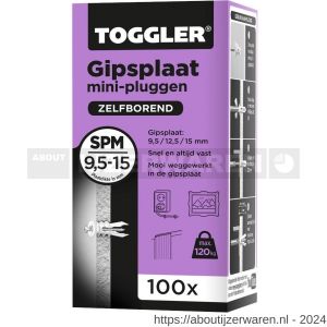 Toggler SPM-100 gipsplaatplug SP-Mini doos 100 stuks gipsplaat 9-15 mm - W32650005 - afbeelding 1