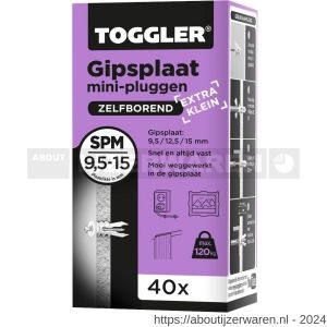 Toggler SPM-40 gipsplaatplug SP-Mini doos 40 stuks gipsplaat 9-15 mm - W32650006 - afbeelding 1