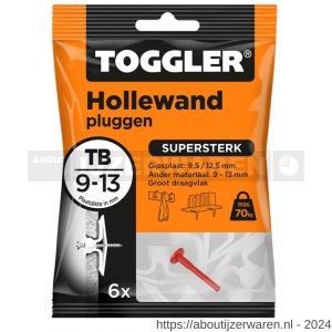 Toggler TB-6 hollewandplug TB zak 6 stuks plaatdikte 9-13 mm - W32650010 - afbeelding 1