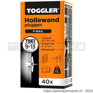 Toggler TBE-1-40 hollewandplug TBE1 doos 40 stuks plaatdikte 9-13 mm - W32650015 - afbeelding 1