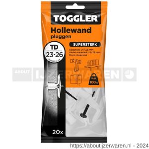 Toggler TD-20 hollewandplug TD zak 20 stuks plaatdikte 23-26 mm - W32650029 - afbeelding 1