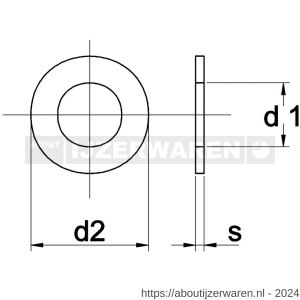 Kobout 7125AVV06G sluitring DIN 125A thermisch verzinkt - W50458195 - afbeelding 1