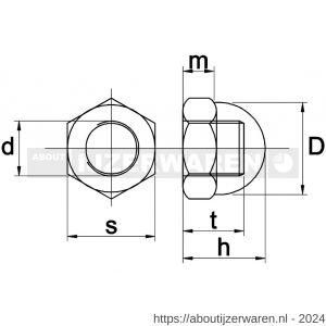 Kobout 51587EV16 zeskant dopmoer DIN 1587 6 galvanisch verzinkt M16 opgelaste - W50459387 - afbeelding 1