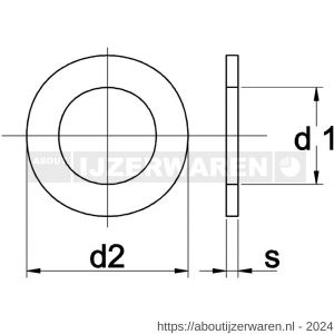 Kobout 7433EV05 sluitring voor binnenzeskantbout DIN 433 galvanisch verzinkt - W50458298 - afbeelding 1