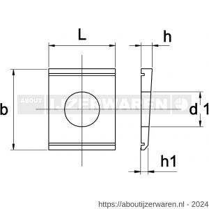 Kobout 7435VV12 hellingsluitplaat 14 % voor I-profiel DIN 435 thermisch verzinkt - W50459823 - afbeelding 1