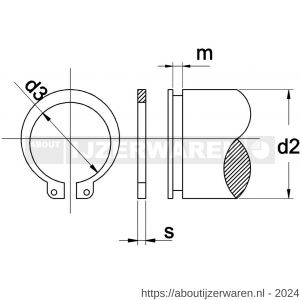 Kobout 7471PH008K borgring voor as DIN 471 gefosfateerd A - W50459998 - afbeelding 1