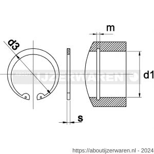 Kobout 7472PH240 borgring voor boring DIN 472 gefosfateerd J - W50460197 - afbeelding 1