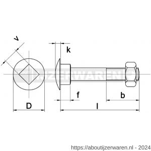 Kobout 4603A212110 slotbout DIN 603 RVS A2 M12x110 - W50454588 - afbeelding 1