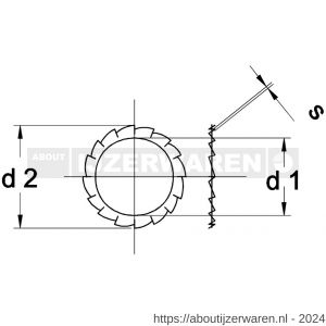 Kobout 46798A208 tandveerring met gesloten buitenvertanding DIN 6798A RVS A2 - W50458607 - afbeelding 1