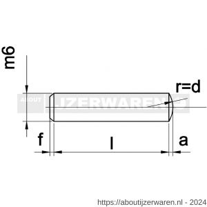 Kobout 77ZW05016 cilindrische pen DIN 7 onbehandeld staal (passing M6) 5x16 - W50459664 - afbeelding 1