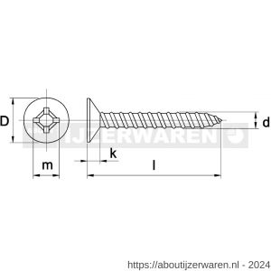 Kobout 67982EV55025 zelftappende plaatschroef verzonkenkop Philipsdrive (kruiskop) DIN 7982 galvanisch verzinkt 5,5x25 - W50453411 - afbeelding 1