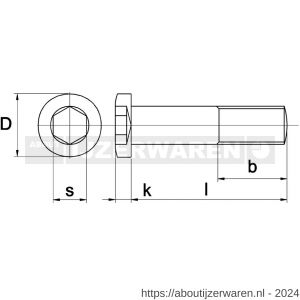 Kobout 37984ZW04006 binnenzeskantbout cilinderkop laag DIN 7984 8.8 onbehandeld staal M4x6 - W50452412 - afbeelding 1