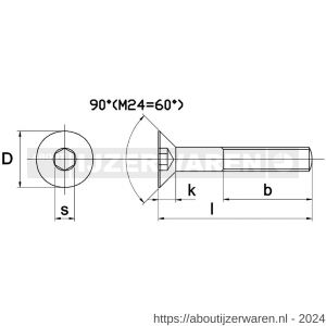 Kobout 47991A203008 binnenzeskantbout verzonkenkop DIN 7991 RVS A2 M3x8 - W50452683 - afbeelding 1