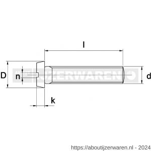 Kobout 484A205012 metaalschroef cilinderkop zaagsnede DIN 84 RVS A2 M5x12 - W50450667 - afbeelding 1