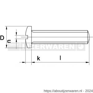 Kobout 685EV04012 metaalschroef pancilinderkop zaagsnede DIN 85 galvanisch verzinkt M4x12 - W50453062 - afbeelding 1